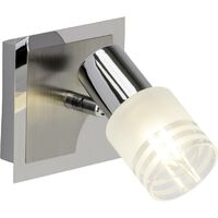 BRILLIANT Lampe Lea LED Wandspot eisen/chrom/weiß 1x LED-D45, E14, 4W LED-Tropfenlampe inklusive, (450lm, 2700K) Energiesparend und langlebig durch LED-Einsatz