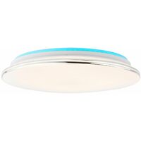 1x Lampe 3000-6000K) BRILLIANT LED Edna 24W integriert, Deckenleuchte LED weiß/chrom 40cm Stufenlos (2460lm,