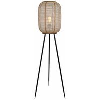 BRILLIANT Lampe, Tanah Standleuchte dreibeinig Fußschalter A60, Mit E27, 42W, schwarz/natur, 1x
