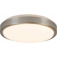 BRELIGHT Lampe, Livius LED Wand- und Deckenleuchte 30cm nickel/alu/weiß,  Metall/Kunststoff, 1x 18W LED