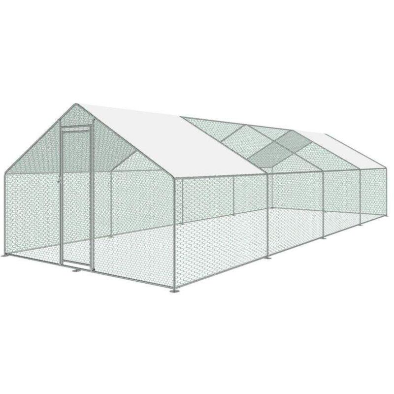 Bc-elec - RA-362 Pollaio da esterno 3x6x2m, recinto in rete metallica per  galline, pollame, struttura