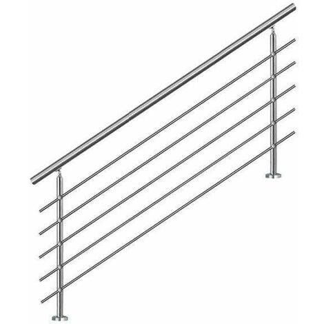 balaustra ringhiera in acciaio inox con 3 balcone Corrimano per scale 140 cm 