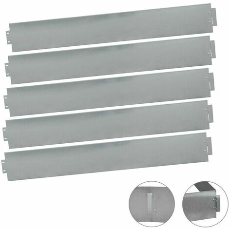 Bordo Prato Argento Zincato 1000x14cm - Con Guanti, Per Giardino Fai Da Te