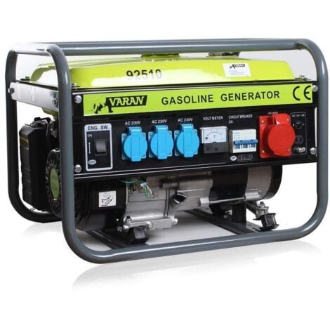 Varan Motors - 92510 Gruppo Elettrogeno a Benzina 2,3 kVA 1x 400V 3x 230V 1x Generatore Elettrico 12VDC