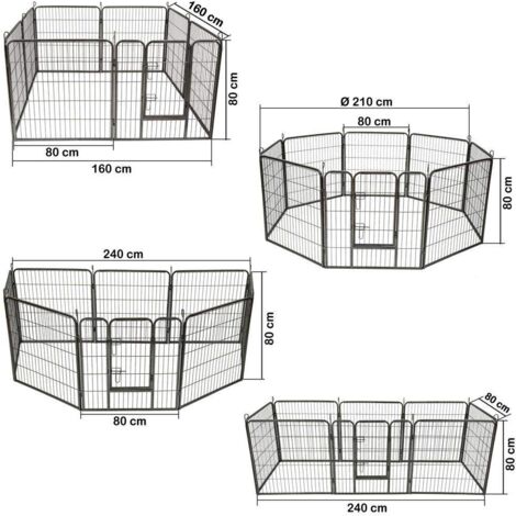 Bc-elec - 5663-1305 BOX ANIMALI-GABBIA PER CONIGLI PIEGHEVOLE EXTRA-RESISTENTE CON 8 FINESTRE LATERALI 80X80CM