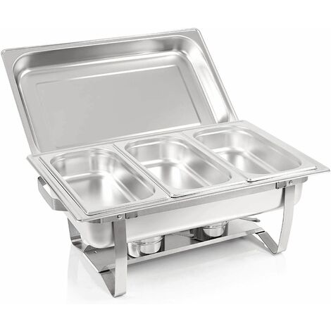 Bc-elec - F433-3 Scaldapiatti 3x GN1/3 a bagnomaria con coperchio, 60x37x29cm