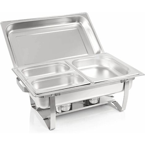 Bc-elec - F433-3-2 Scaldapiatti 1x GN1/2 + 2x GN1/4 a bagnomaria con coperchio, 60x37x29cm
