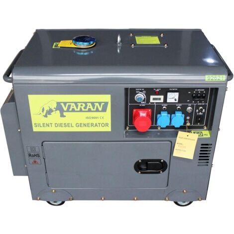 Varan Motors - 92621 Generatore elettrico Diesel silenziato Gruppo elettrogeno 5.5 kVA, 400V, 230V