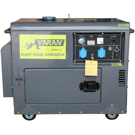 Varan Motors - 92631 Generatore elettrico Diesel SILENZIATO  5,5 KW 230V + 12V