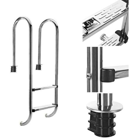 Bc-elec - PL002 Scaletta da piscina con 2 pioli in acciaio inox 304SS, 133cm, Scaletta da piscina con 2 gradini
