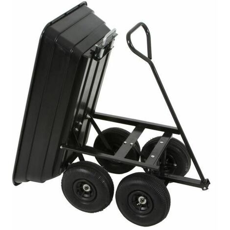 Varan Motors - TC1801 Carrello da giardino con cassone ribaltabile, carrello trasportatore, rimorchio a cassone carico massimo 250KG