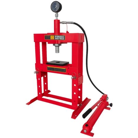 Pressa Idraulica Da 20 Tonnellate Per Garage - Con Manometro, 8 Cilindri E Base Regolabile - Foto 3