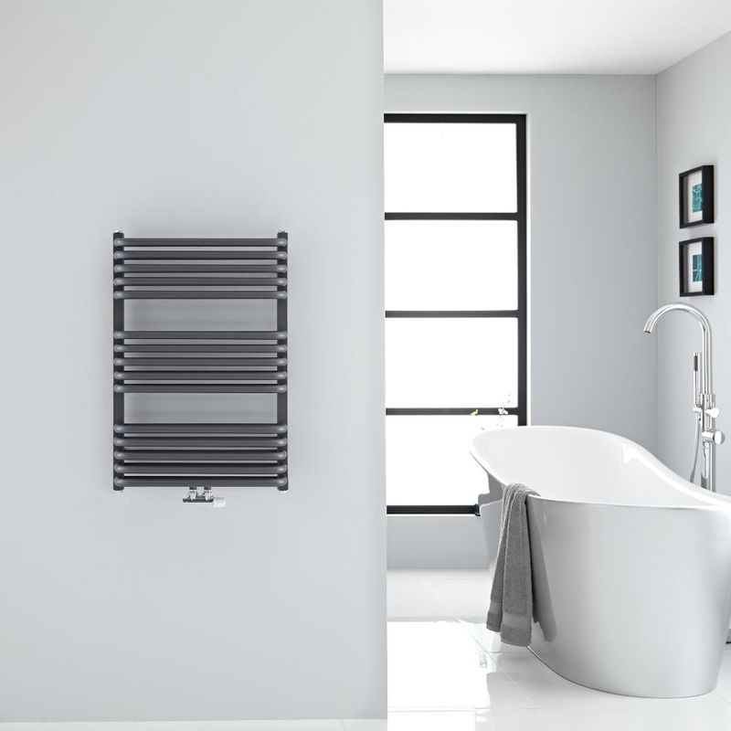 Scaldasalviette Elettrico Bianco 200W - Termoarredo Bagno - 803 x 500mm -  Neva