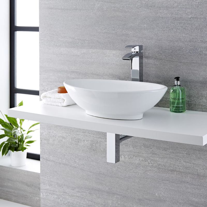 Rubinetto per lavabo di alta qualità - Rubinetto per bagno 4025CW in  bianco/cromo lucido