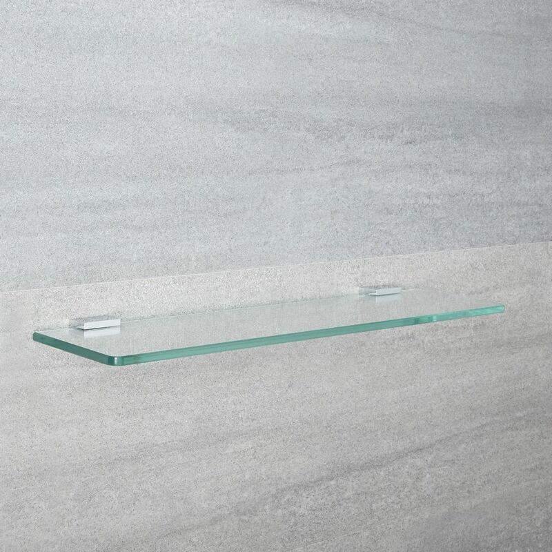 Spancraft Falcon Glass Shelf 10 X 42 in Brushed Steel