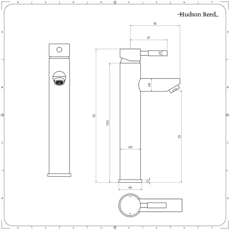 Lavabo Bagno da Appoggio Tondo in Ceramica da 280mm con Rubinetto  Miscelatore Alto Monoforo- Ashbury