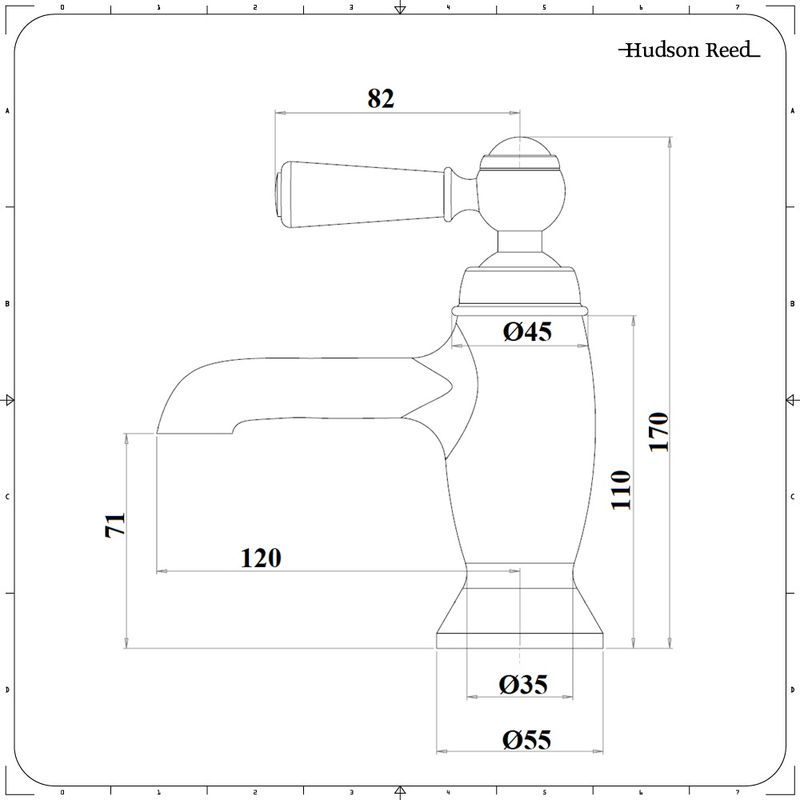 Hudson Reed Elizabeth Rubinetto Miscelatore Monoforo per Lavabo Bagno con  Design a Leva - Colore Oro Spazzolato - 70 x Ø55 x 120mm