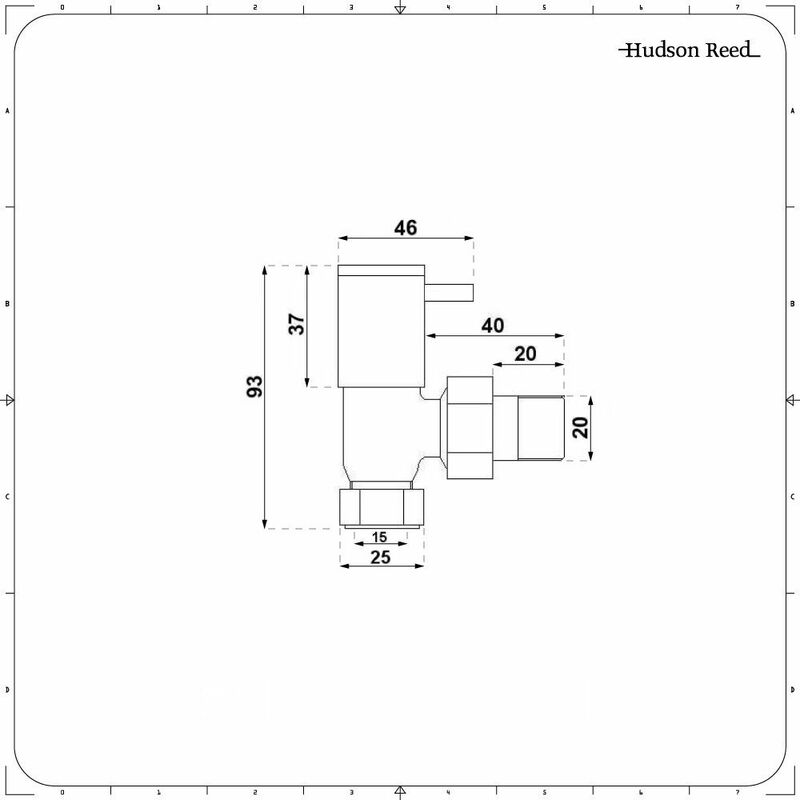 Hudson Reed Coppia di Valvole Manuali per Termosifoni con Design a Squadra  - Tubi in Rame Ø15mm - Ottone Solido Nero Opaco