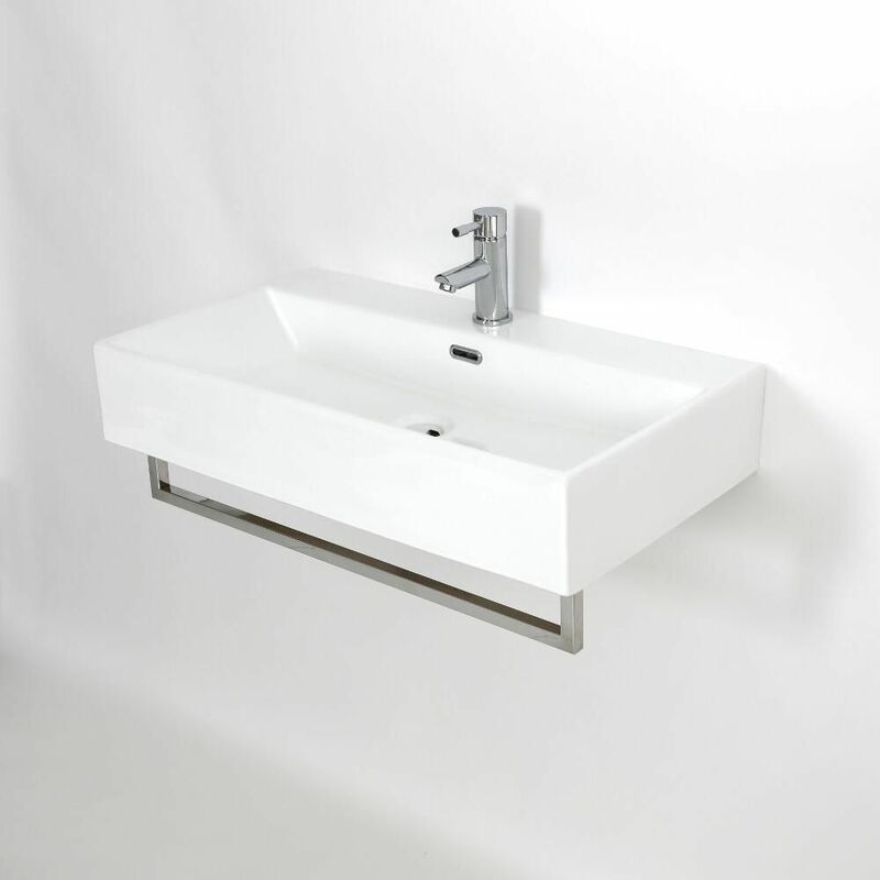 Lavabo Bagno Sospeso Rettangolare in Ceramica 1000x420mm - Sandford