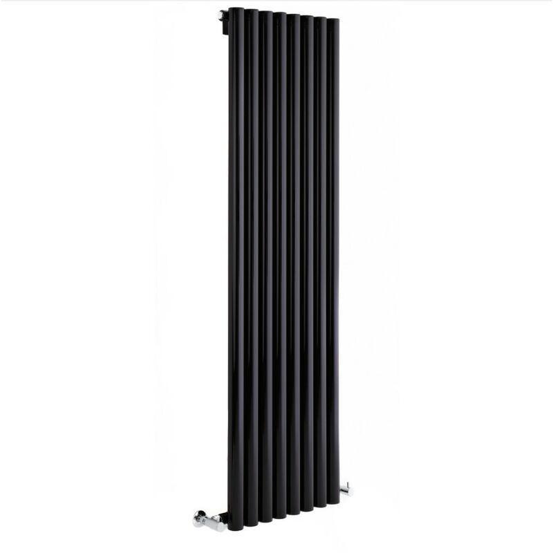 Hudson Reed Savy Radiatore Termoarredo di Design Verticale Moderno -  Termosifone con Finitura Nera - Design a Colonna - 1600 x 354mm - 959W -  Riscaldamento ad Acqua Calda