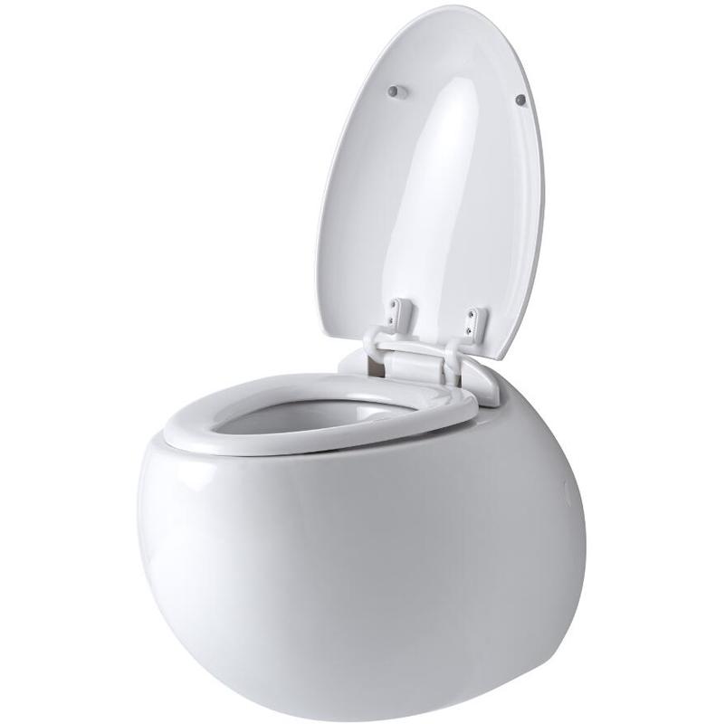 Hudson Reed Langtree Sanitario WC Ovale Sospeso con Sedile Copri Water  Soft-Close – 350 x 420 x 590 mm