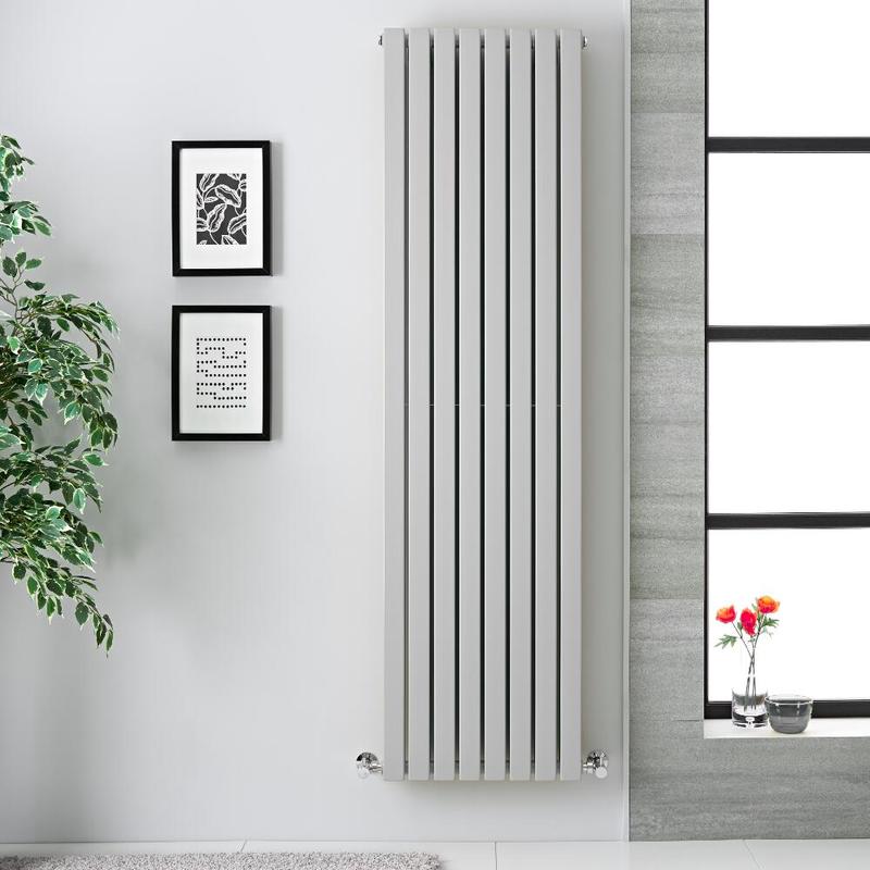 Hudson Reed Sloane Radiatore Termoarredo di Design Verticale Moderno -  Termosifone Con Finitura Bianca - Design a Colonna Piatta - 1591W - 1600 x  472mm - Riscaldamento ad Acqua Calda