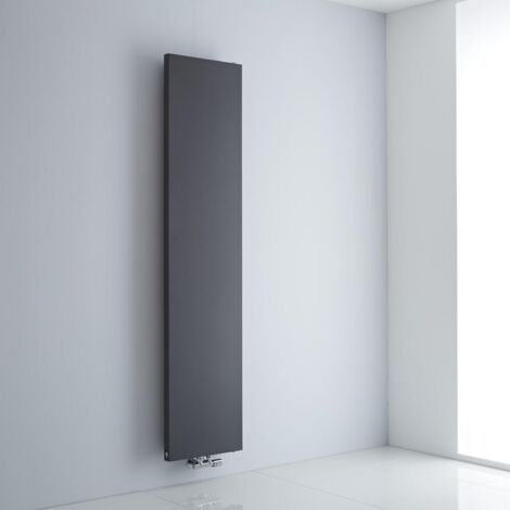 Hudson Reed Rubi - Radiatore di Design Verticale 1800mm x 400mm Antracite - con Attacco Centrale