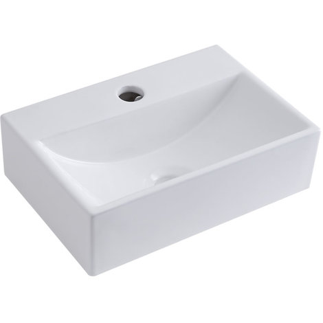 Lavabo Bagno Sospeso in Ceramica Rettangolare 450x250mm - Sandford