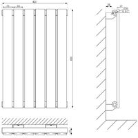 Hudson Reed Delta Radiatore Termoarredo di Design Orizzontale Moderno -  Termosifone con Finitura In Antracite - Pannelli Piatti - 635 x 420mm - 376  Watt - Riscaldamento ad Acqua Calda