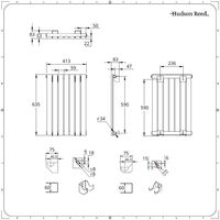 Hudson Reed Sloane Radiatore Termoarredo di Design Orizzontale Moderno -  Termosifone Con Finitura Antracite - Design a Colonna