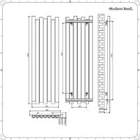 Hudson Reed Laeto Radiatore Termoarredo Verticale di Design - Termosifone in Alluminio con Finitura Antracite - 1449W - 1600 x 550mm - Riscaldamento ad Acqua Calda
