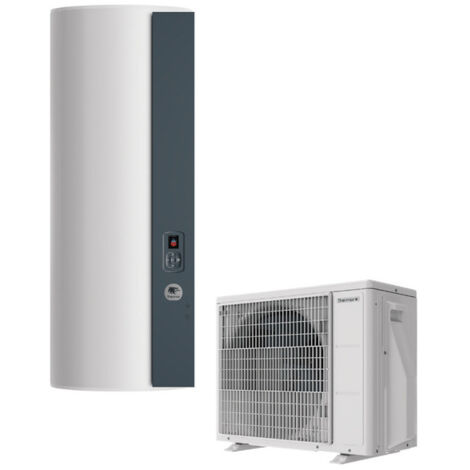 Thermor – Chauffe-eau thermodynamique Aéromax Split 3 200L vertical mural – COP 3,07 – Puissance 1800W – Installation simplifiée jusqu'à 20m – THEPACKSPLIT3200