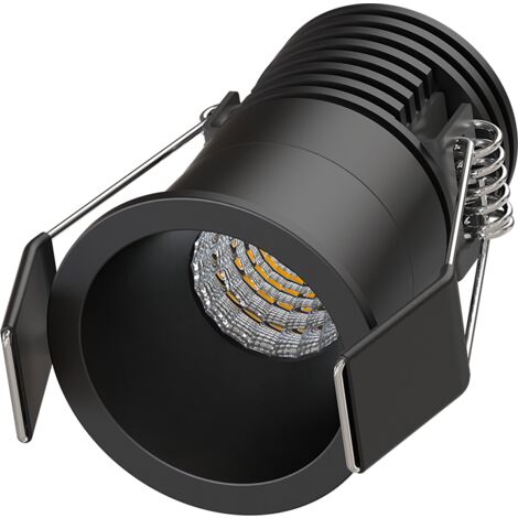 LYRA Mini Spot encastré noir 5W, CCT 2700-3000-4000K, 250-300Lm, dimmable, basse luminance - S0220490D - SOLUM (1/4)