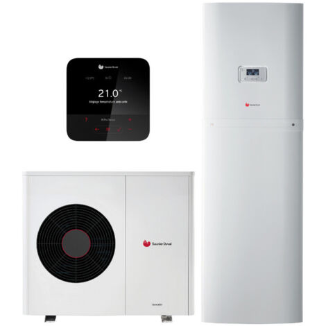 Saunier Duval – Pompe à chaleur air eau monobloc 7,8 kW A+++ – Unité extérieure silencieuse 35 dB(A) – Ballon 188L – SAUAIRMAX8CSM