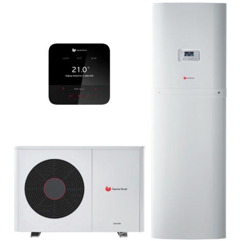 Saunier Duval – Pompe à chaleur air eau monobloc 4,1 kW – Efficacité A+++ – Fonctionnement silencieux 32 dB(A) – Dimensions 765x1100x450 mm – SAUAIRMAX4CSM