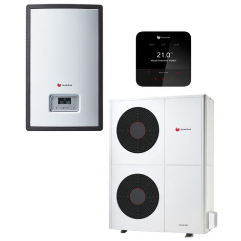 Saunier Duval – Pompe à chaleur air/eau 12 kW monophasé – Classe A+++ – Régulateur MiPro Sense radio – Installation facile – SAUAIR12CSM - AIR 12 KW