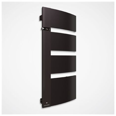 Atlantic – Sèche-serviettes électrique 1750W noir – Mât gauche – Chauffage fluide thermo-conducteur – Audio Cabasse Bluetooth – 814121