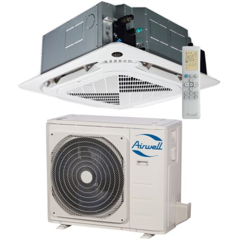 AIRWELL - Ensemble Climatisation avec Unité extérieure YDAX et Unité intérieure Cassette 900 x 900 CDMX 10 kW - AIRGAINCASSM10K
