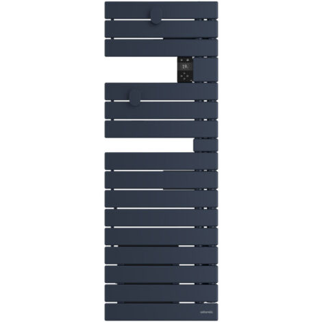 ATLANTIC - Sèche-serviettes connecté Nefertiti étroit avec soufflerie mât gauche 1600W bleu profond - 850601 (1/5)