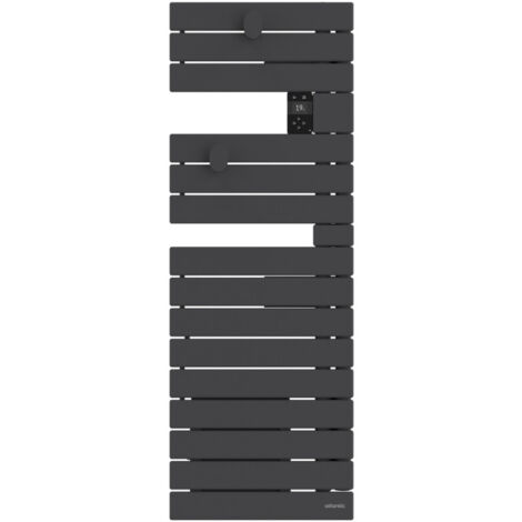 ATLANTIC - Sèche-serviettes connecté Nefertiti étroit mât droite 600W anthracite - 850619 (1/5)
