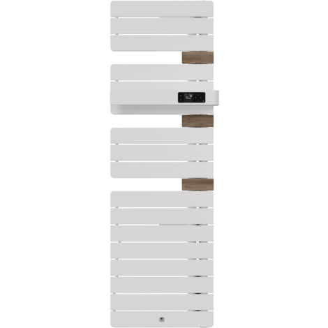 Sèche-serviettes électrique Allure 4 étroit 600W mât à droite chêne clair - Thermor 483391 (1/2)