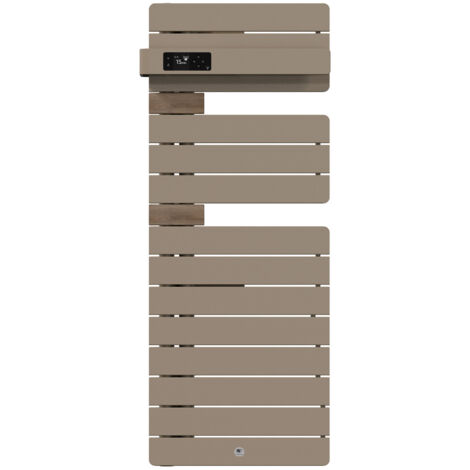 THERMOR - Sèche-serviettes connecté Allure 4 étroit 500W Sable/Chêne Mat à gauche - 483362