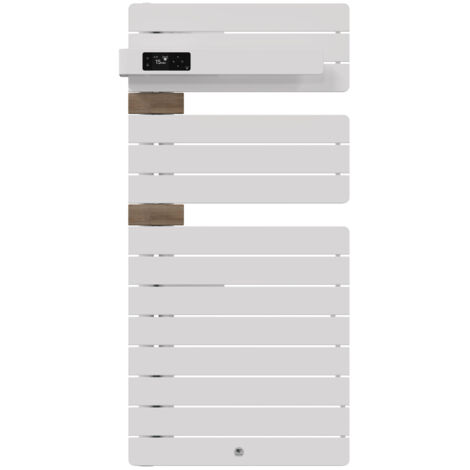Thermor – Sèche-serviettes connecté 500W blanc mat/chêne clair – Régulation intelligente, WiFi intégré, détection fenêtre ouverte – 483291 (1/2)