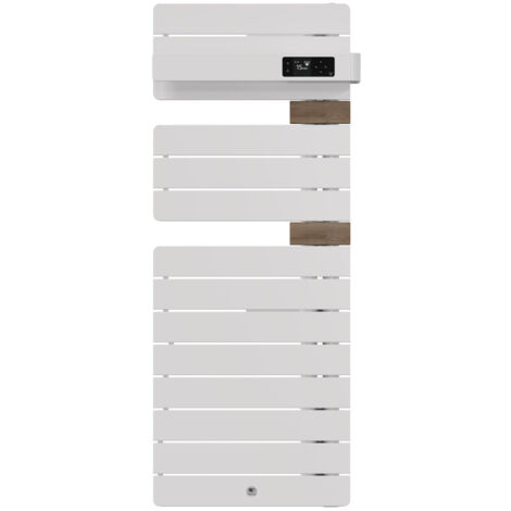 THERMOR - Sèche-serviettes connecté Allure 4 étroit 500W Blanc brillant/Chêne Mat à droite - 483359 (1/2)
