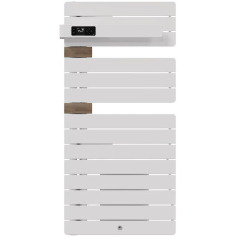 THERMOR - Sèche-serviettes connecté Allure 4 1500W Blanc mat/Chêne Mat à gauche - 483310 (1/2)