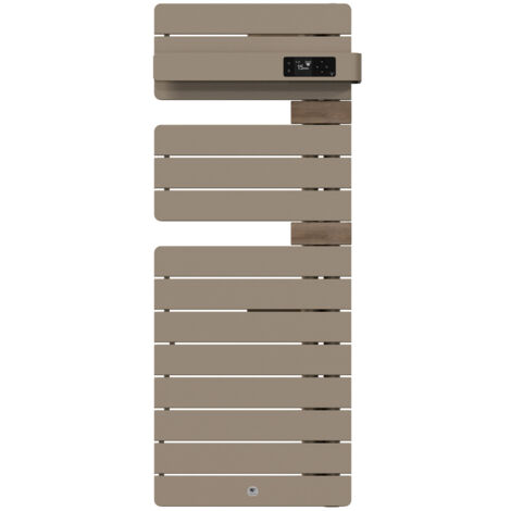 THERMOR - Sèche-serviettes connecté Allure 4 étroit 500W Sable/Chêne Mat à droite - 483363 (1/2)
