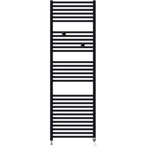 Sèche-serviettes eau chaude Riva 4 717W avec collecteurs noir - THERMOR - 471613