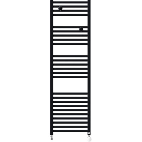 Sèche-serviettes eau chaude Riva 4 étroit 500W avec collecteurs noir - THERMOR - 471616