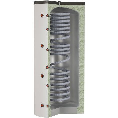 Thermador – Ballon échangeur 600 L – Serpentin inox 316L – 4 piquages principaux – Isolation polyester recyclable – Compatible systèmes de chauffage