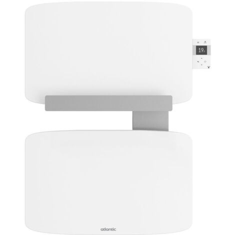 Radiateur sèche-serviettes connecté Amarilis mât à gauche 430W blanc/gris (862584) (1/3)